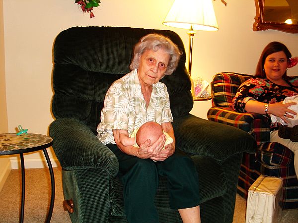 Nanny Holding Abby @ Our Wedding Shower.
